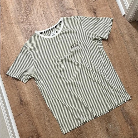 Denim & Flower Other - DENIM & FLOWER | Men's Green White "Good Fortune" Striped Short Sleeve TShirt, L